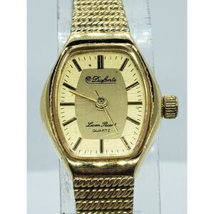 Lucian Piccard Dufante women's watch. Gold hexagon face with gold accents